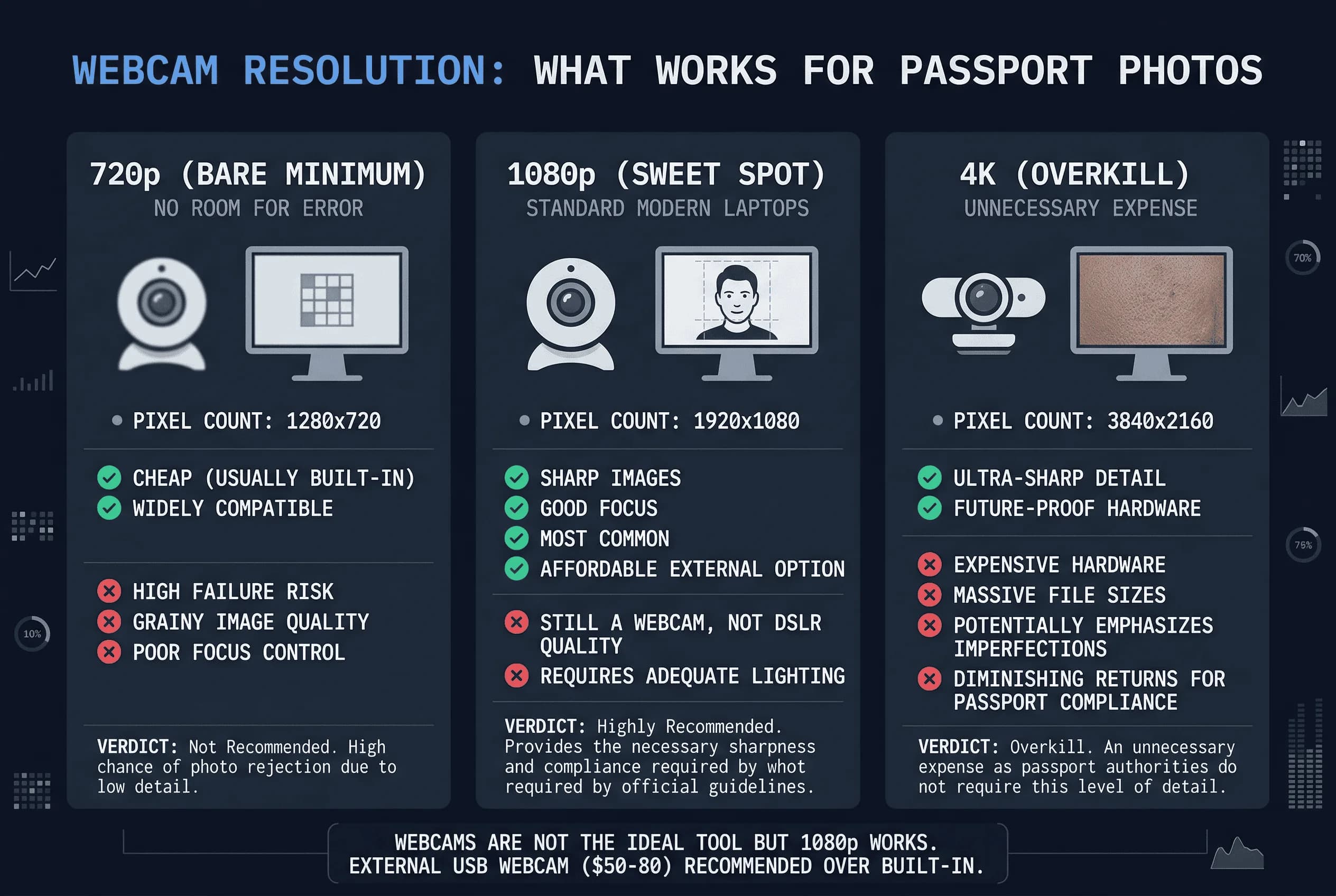 Price and feature comparison: Webcam Resolution: What Works for Passport Photos