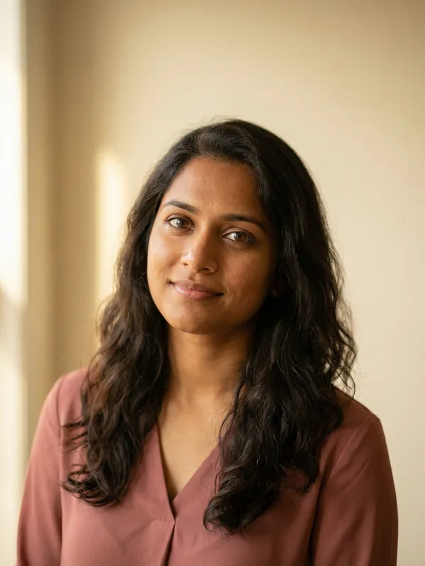 Incorrect India visa photo example — wrong background and positioning