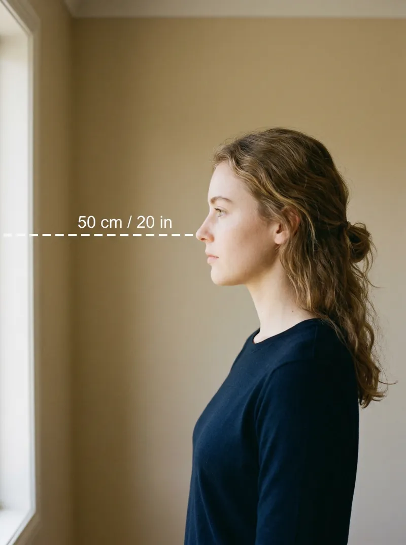 Distance from the camera — Australia visa photo tip