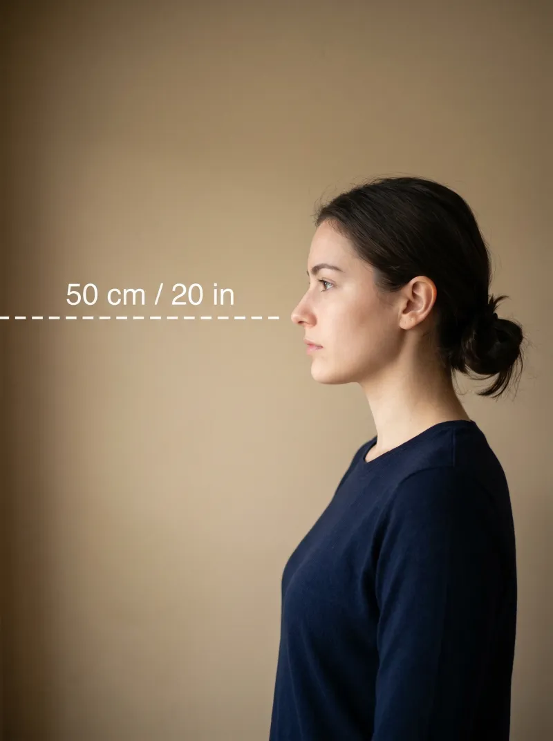 Distance from the camera — Canada visa photo tip