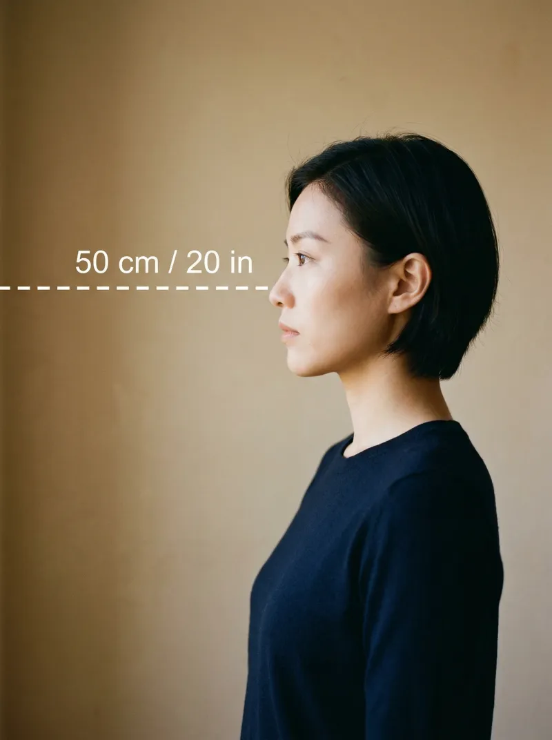 Distance from the camera — China visa photo tip