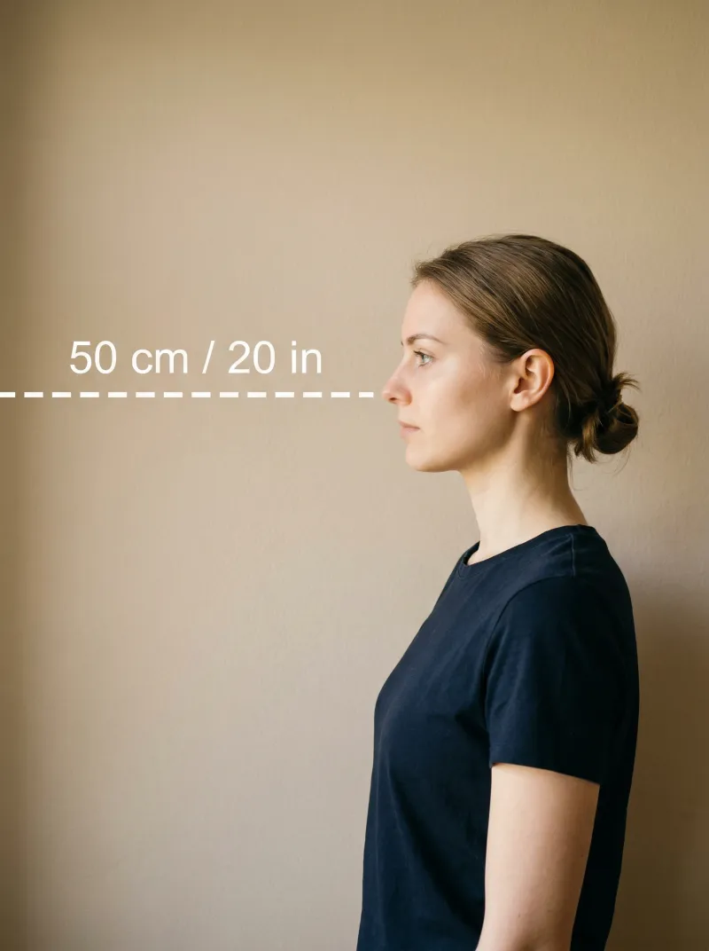 Distance from the camera — Germany visa photo tip