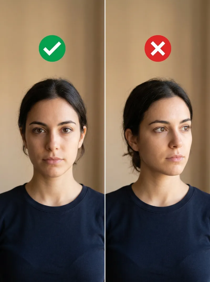 Face in front of the camera — Spain dni photo tip