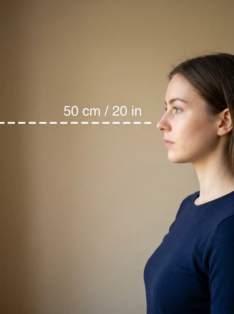 Distance from the camera — United Kingdom visa photo tip