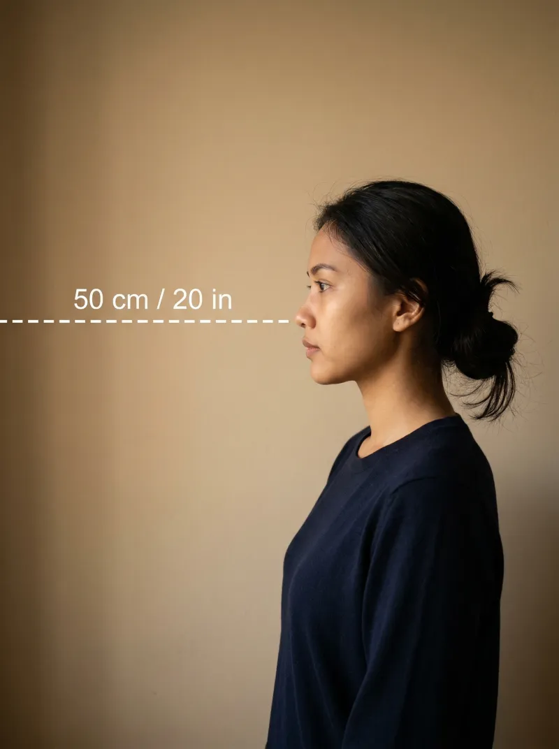 Distance from the camera — Indonesia visa photo tip