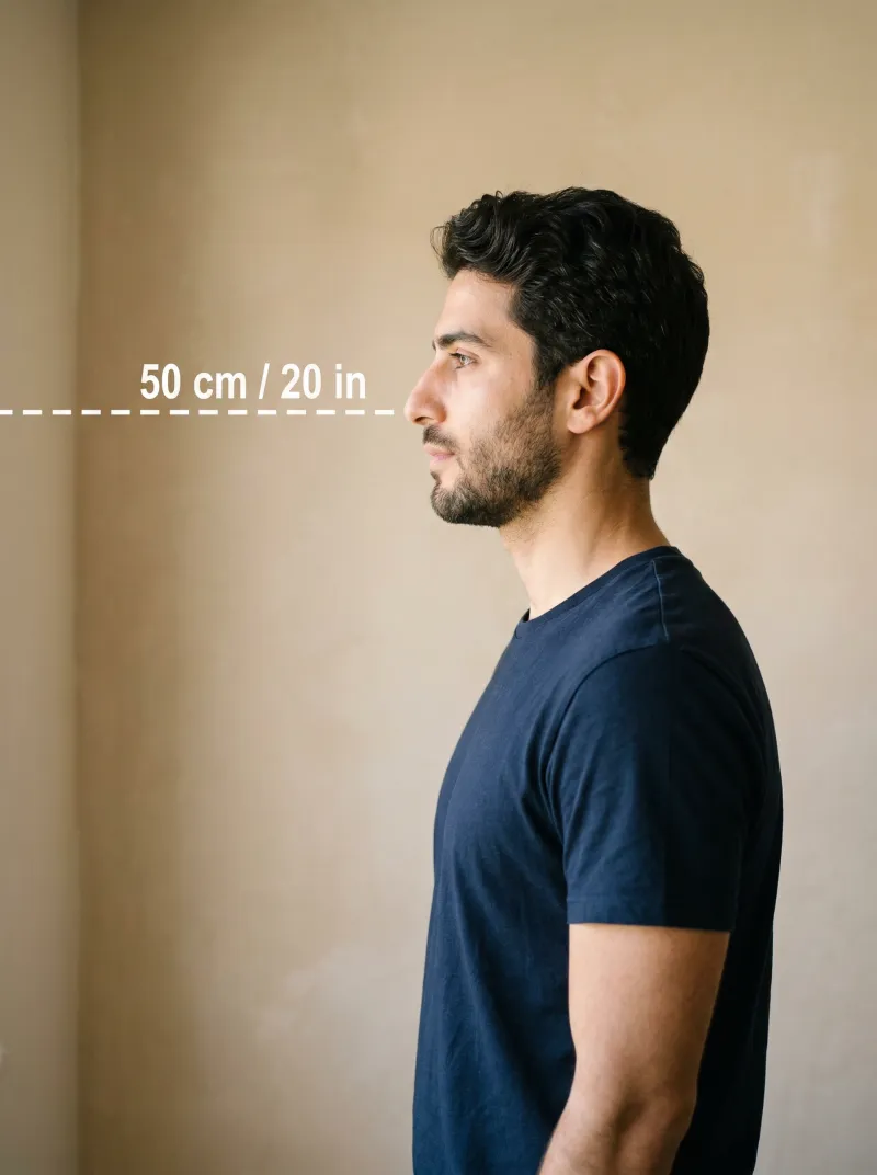 Distance from the camera — Israel visa photo tip