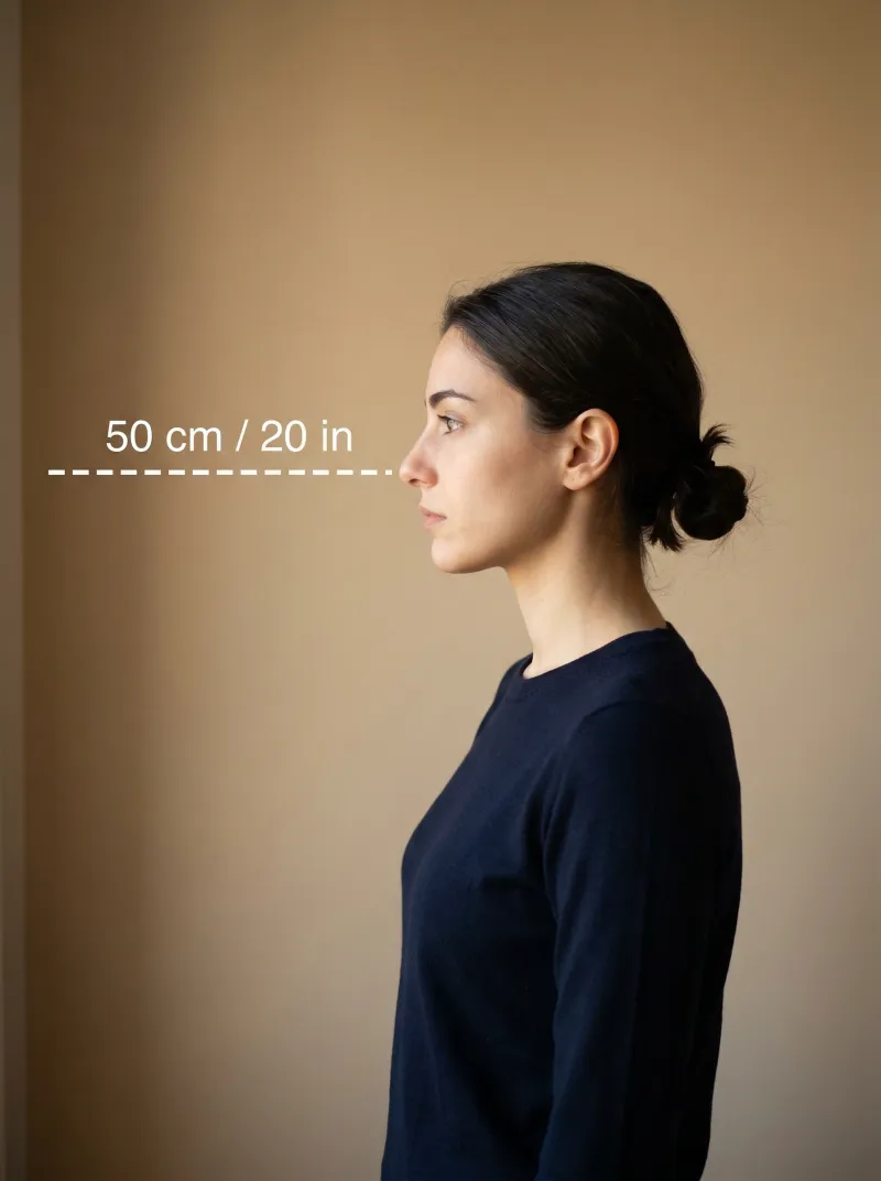 Distance from the camera — Italy visa photo tip