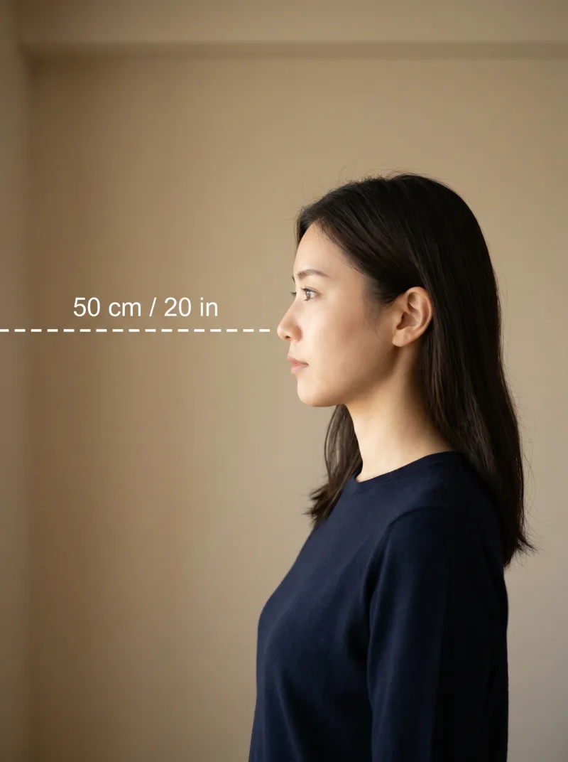 Distance from the camera — Japan visa photo tip