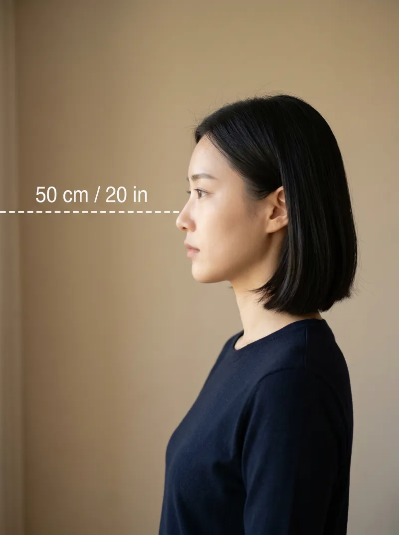 Distance from the camera — South Korea visa photo tip