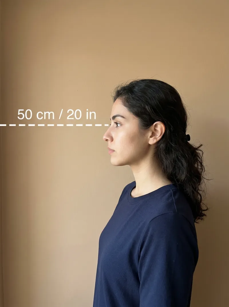 Distance from the camera — Mexico visa photo tip