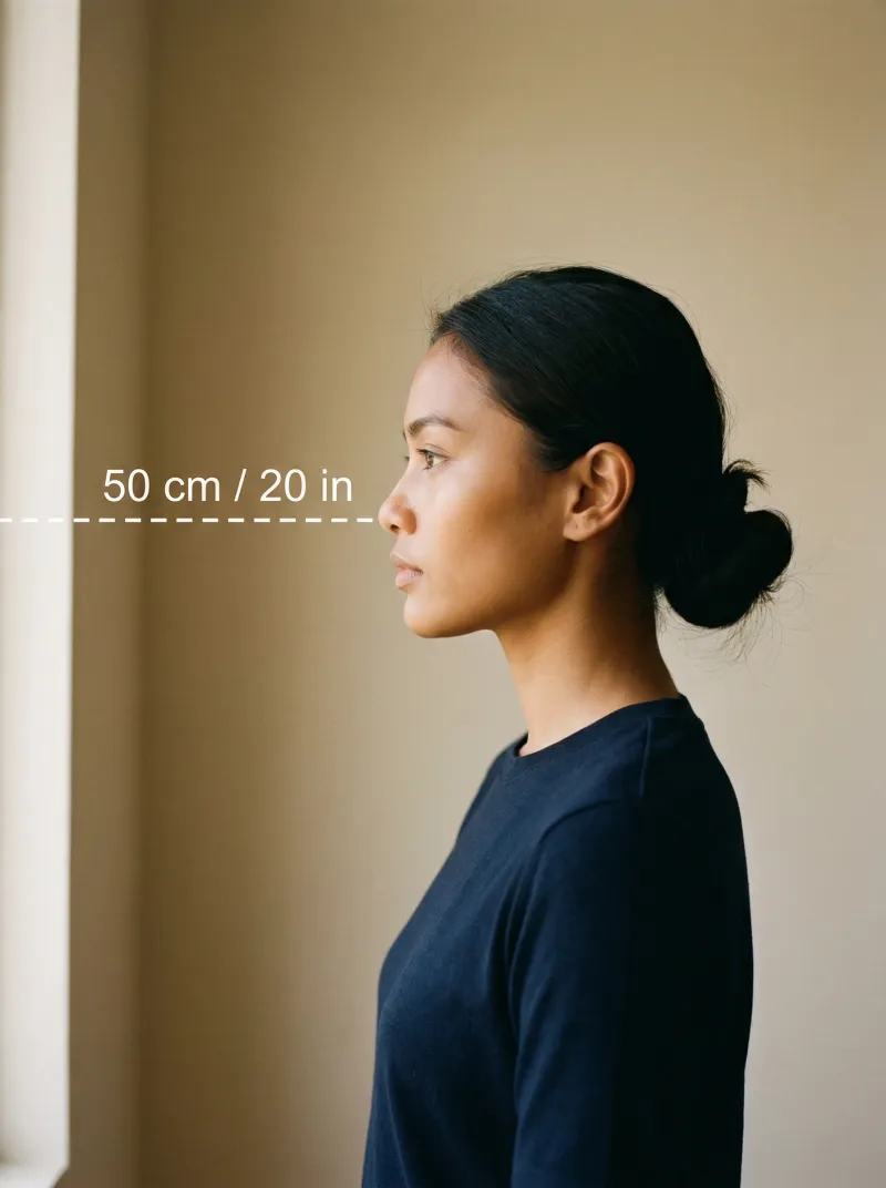 Distance from the camera — Malaysia visa photo tip