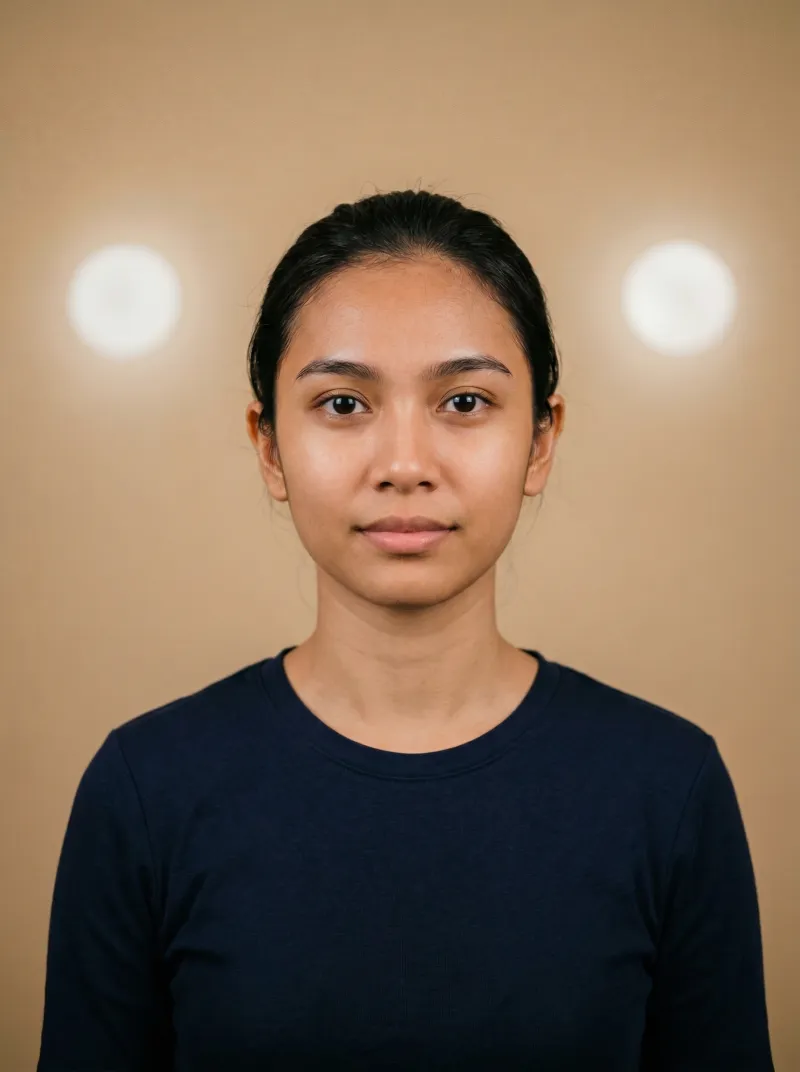 Even lighting — Malaysia visa photo tip