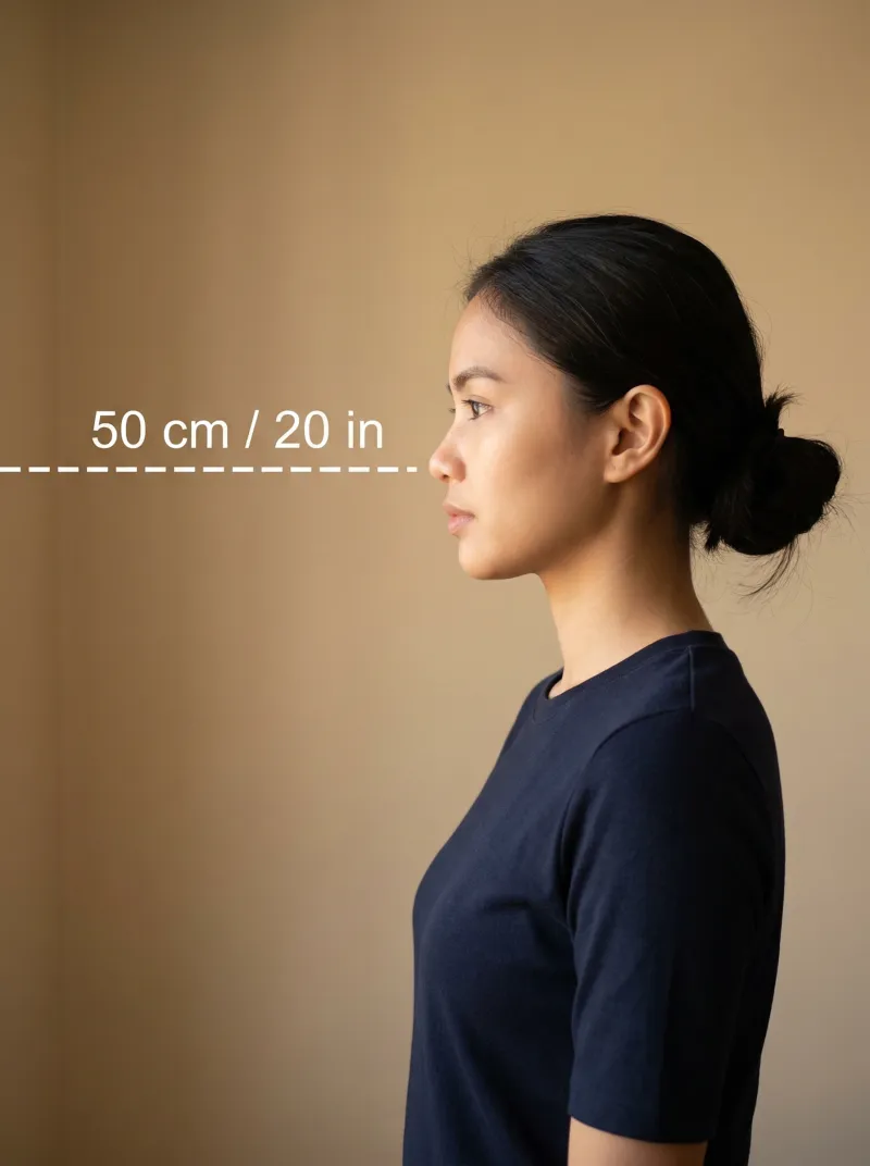 Distance from the camera — Philippines visa photo tip