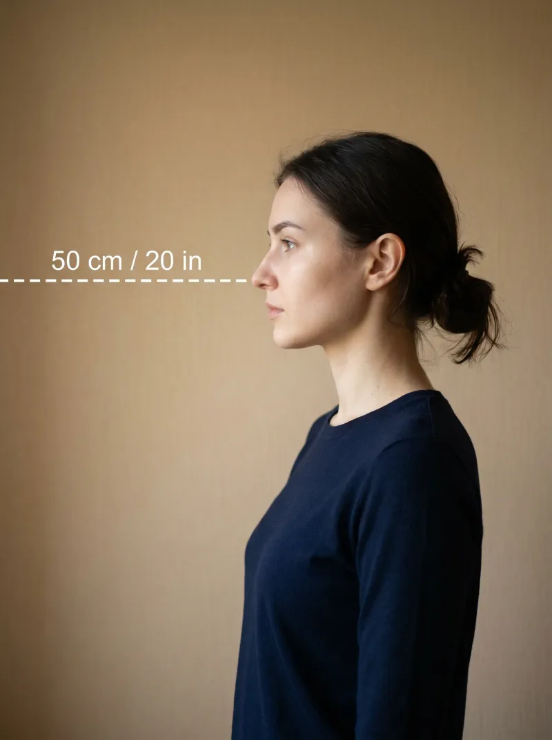 Distance from the camera — Russia work permit photo tip