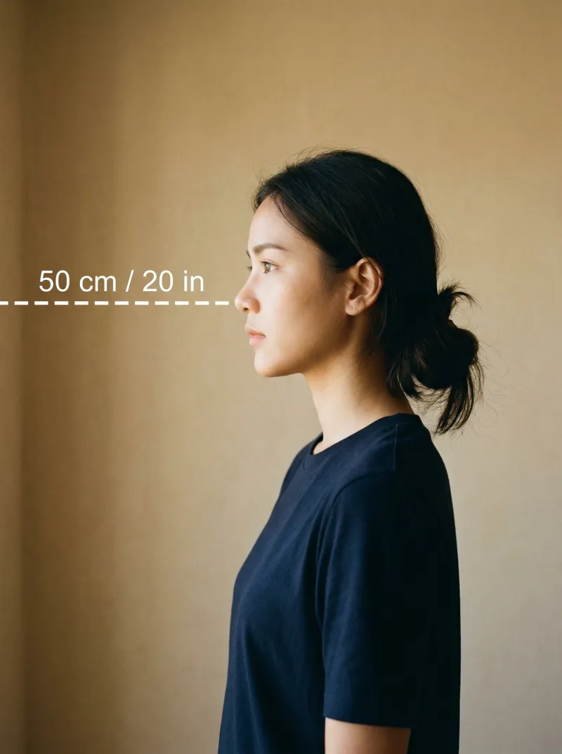 Distance from the camera — Thailand visa photo tip