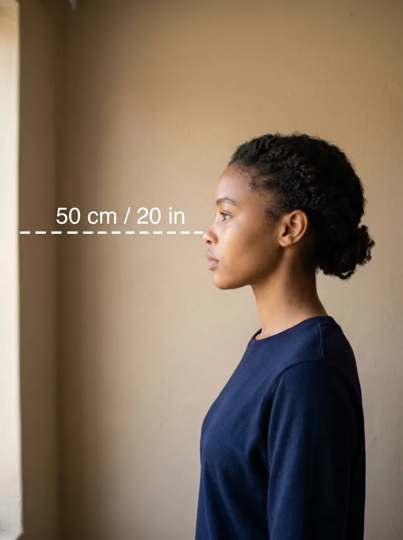 Distance from the camera — South Africa smart id card photo tip